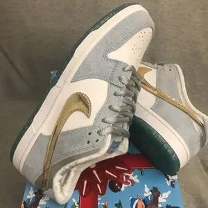 Shoes | Nike Sb Dunk Low Pro Qs Whitemetallic Gold | Poshmark display picture 1